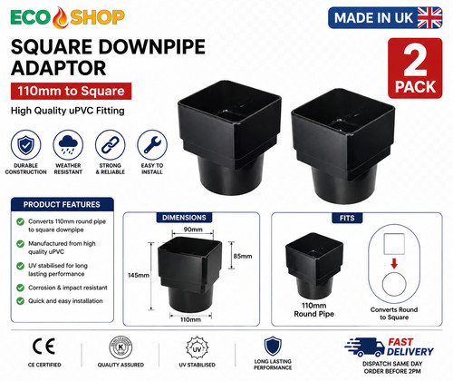 Pack square round gutter - to,