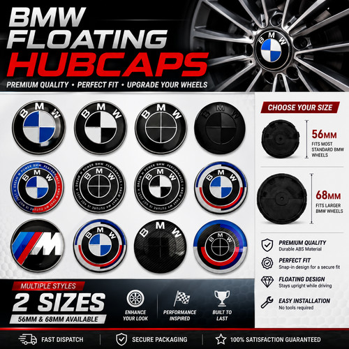 Bmw floating wheel centre caps - centre,